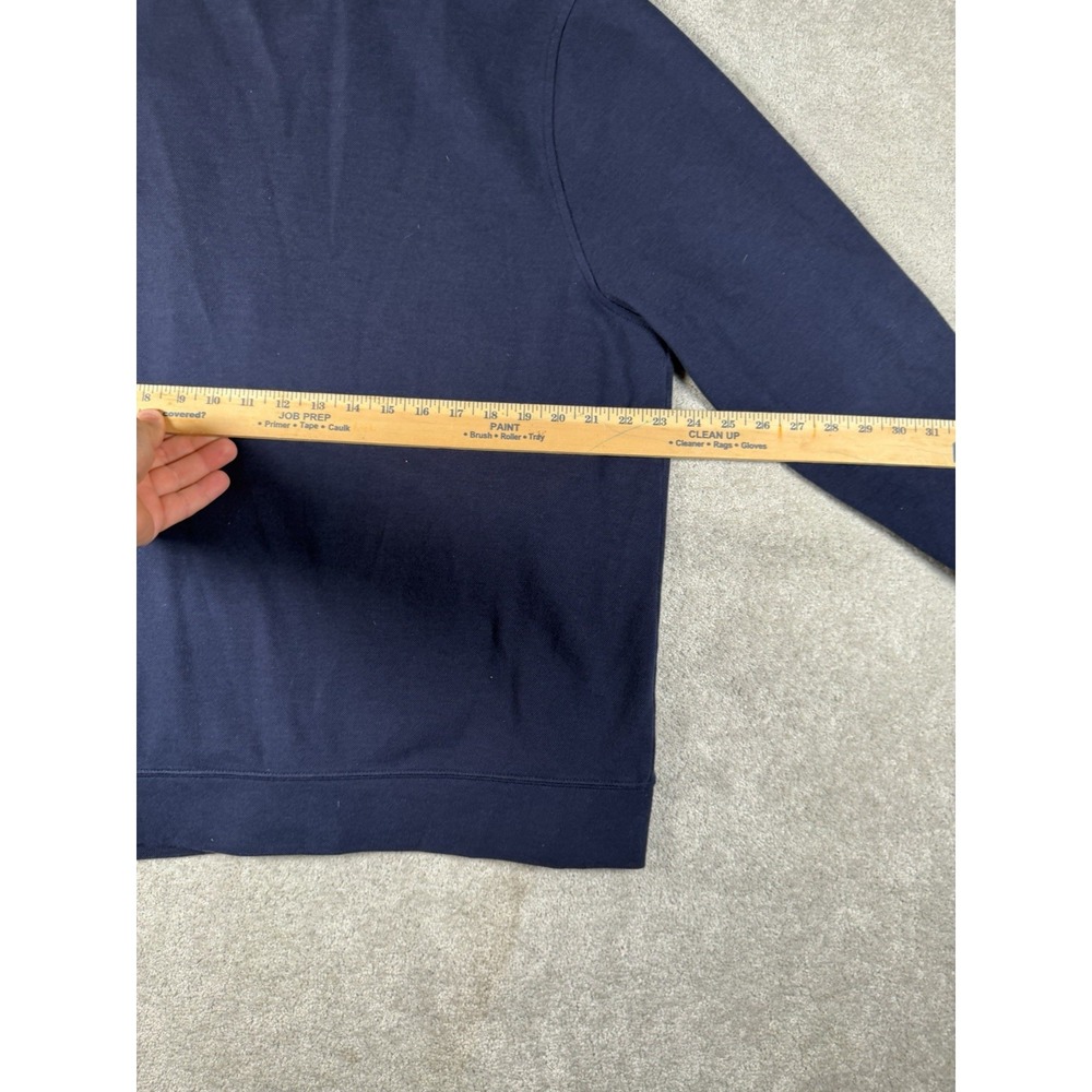 LL Bean Full-Zip Large Reg Navy Blue Comfort Stretch Pique Sweater 513823 - Picture 7 of 10